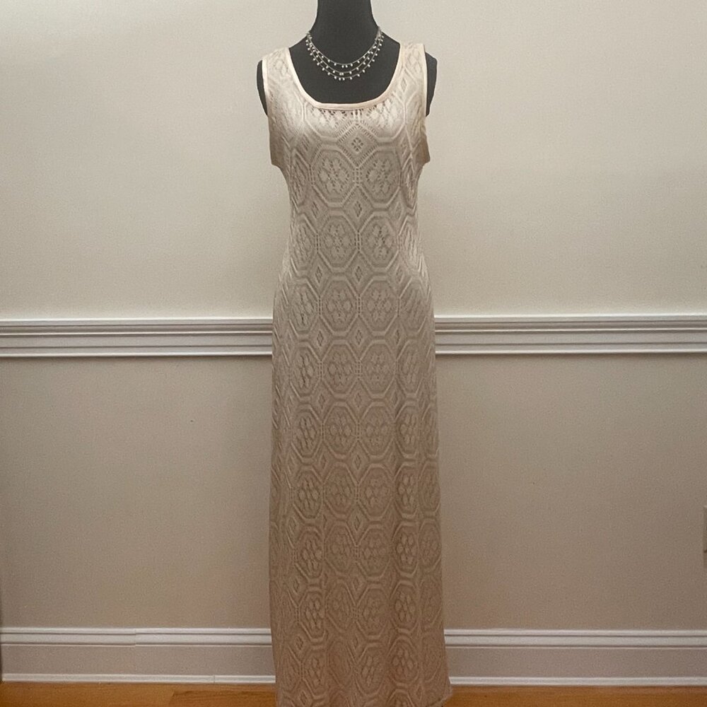 Jessica Howard Gold Lace Dress - Size M